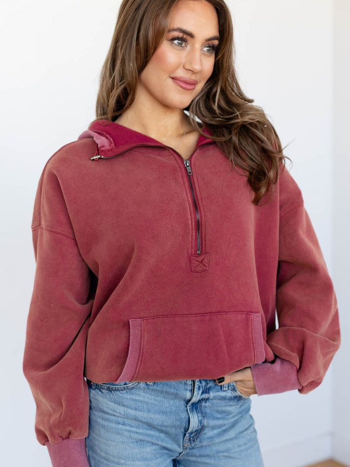 vintage washed hooded sweatshirt