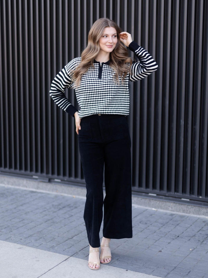 Stretch Corduroy Wide Leg Crop Wide Leg