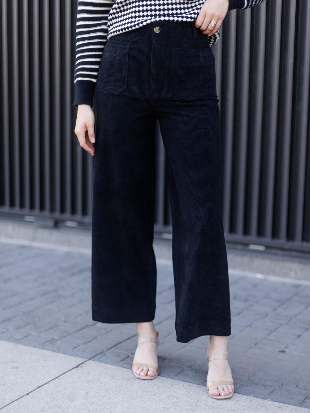 Stretch Corduroy Wide Leg Crop Wide Leg