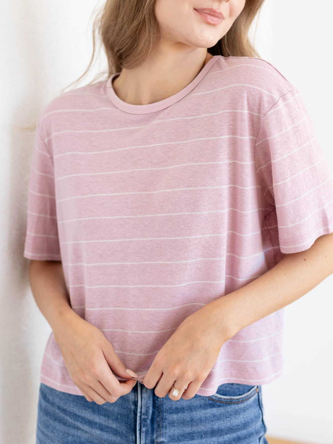 linen blend tee shirt