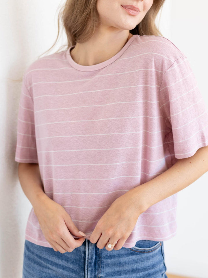 linen blend tee shirt