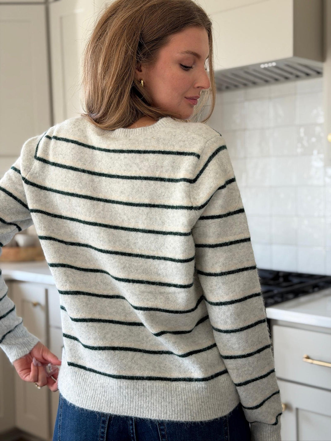 Striped Button Down Cardigan