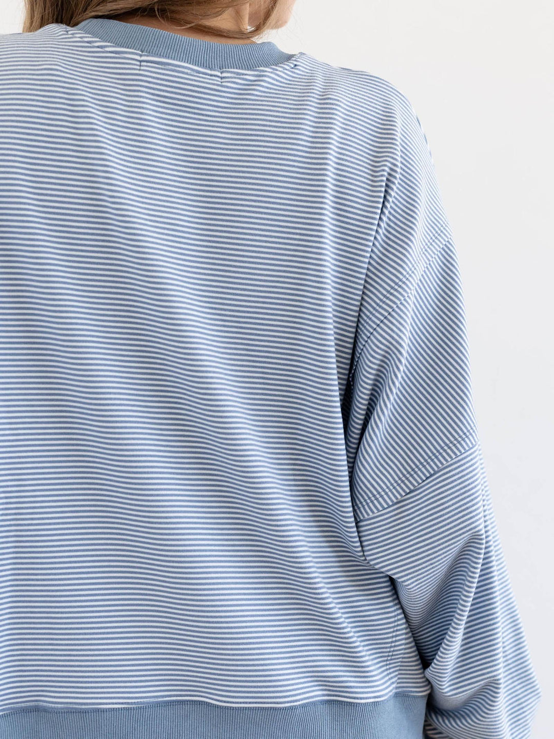 soft striped sweatshirt