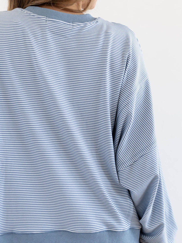 soft striped sweatshirt