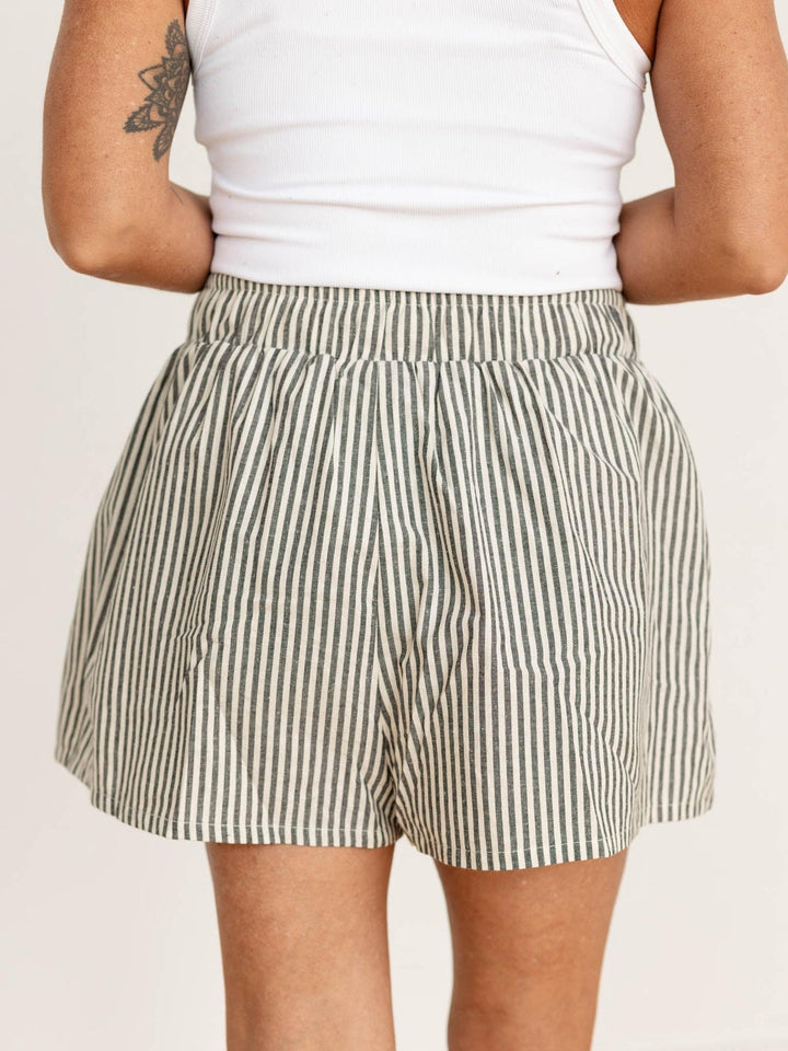 striped shorts