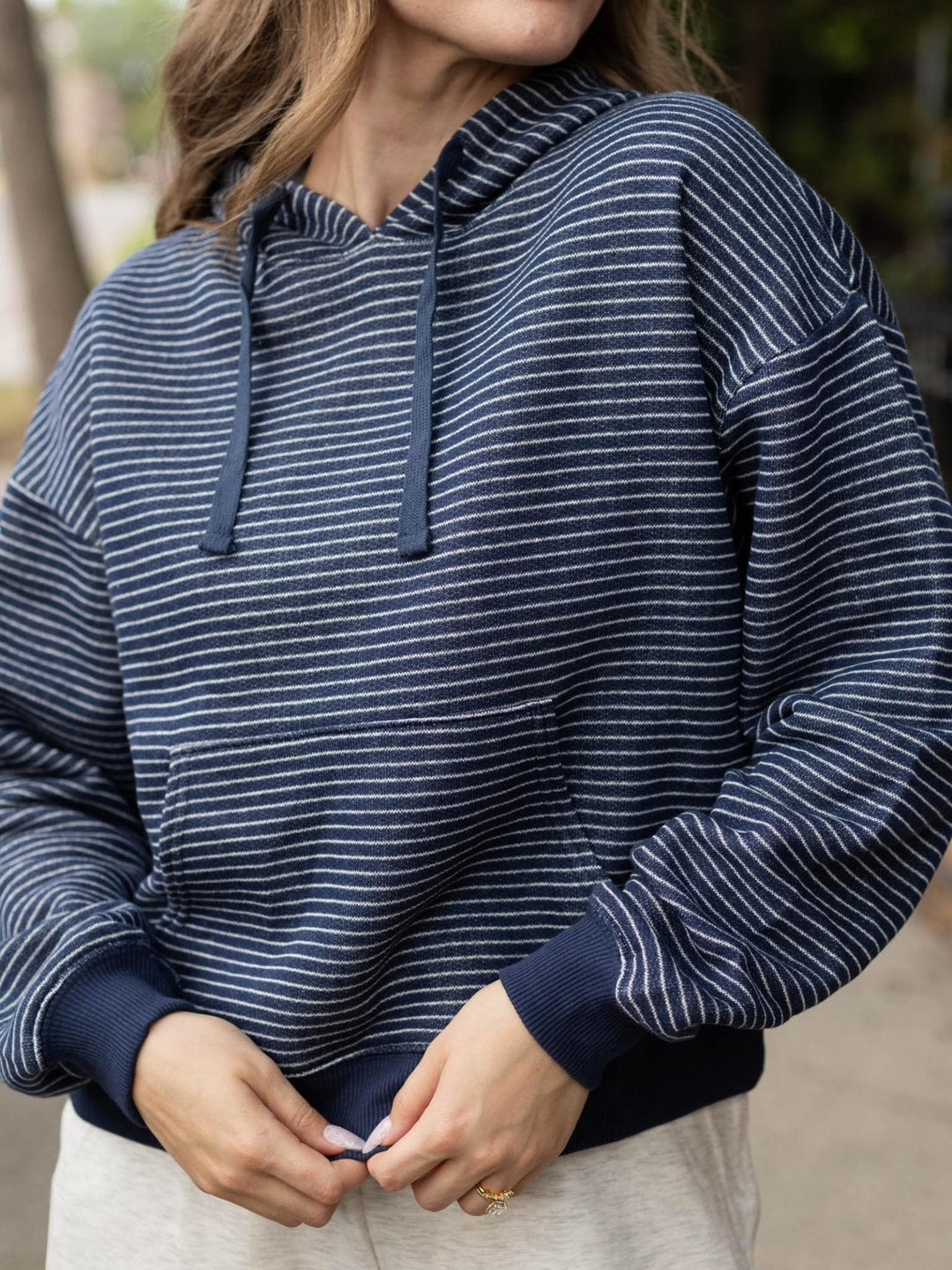 Striped French Terry Hoodie