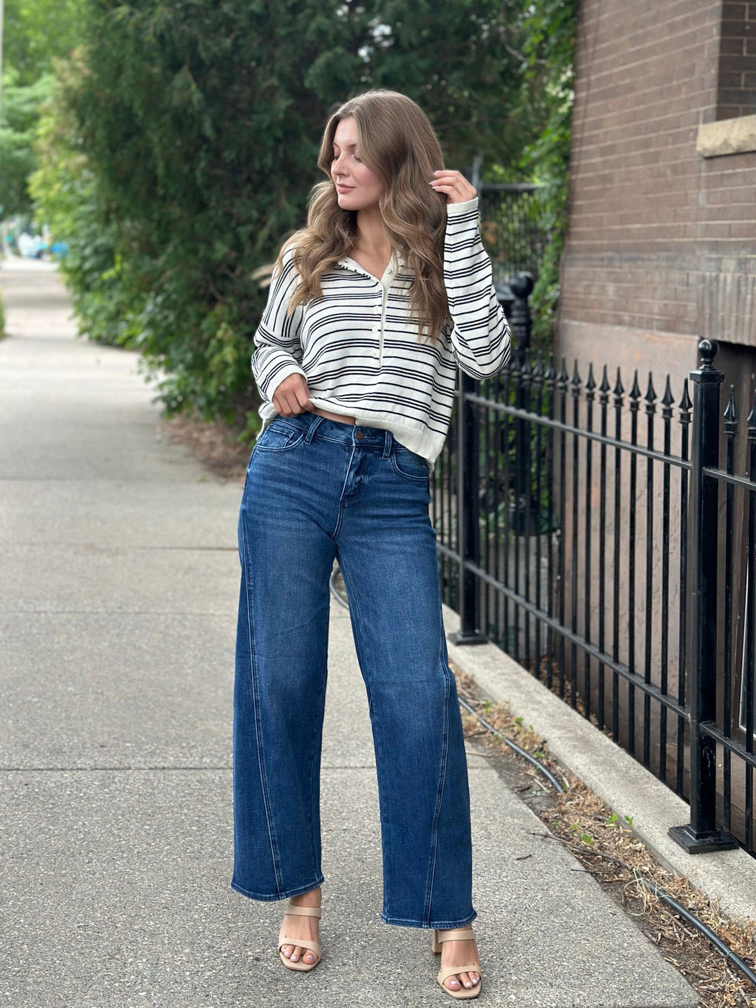 Striped Henley Sweater