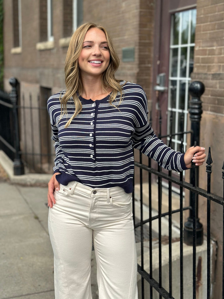 Striped Henley Sweater