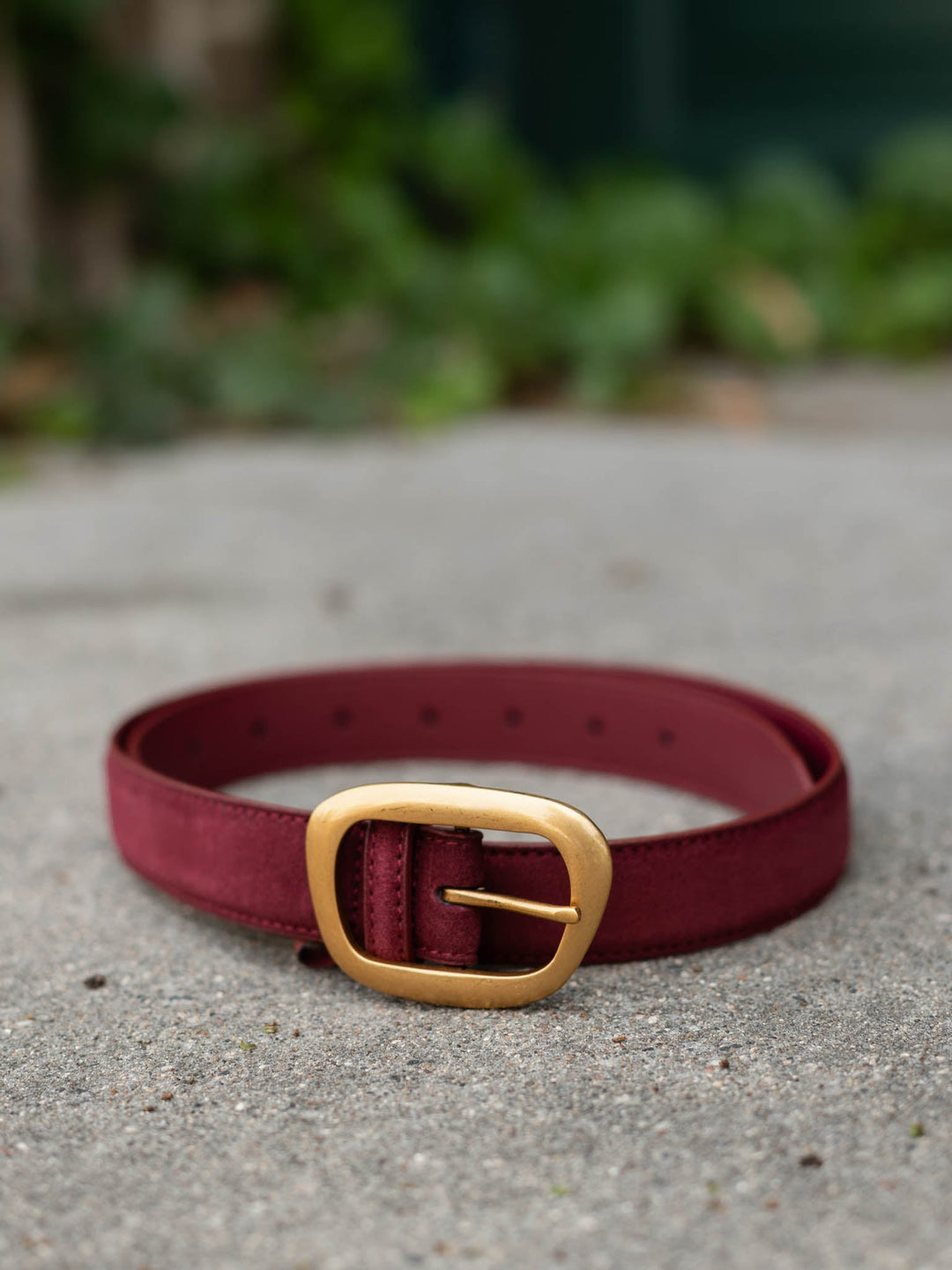 Suede Everyday Organic Shaped Buckle Belt