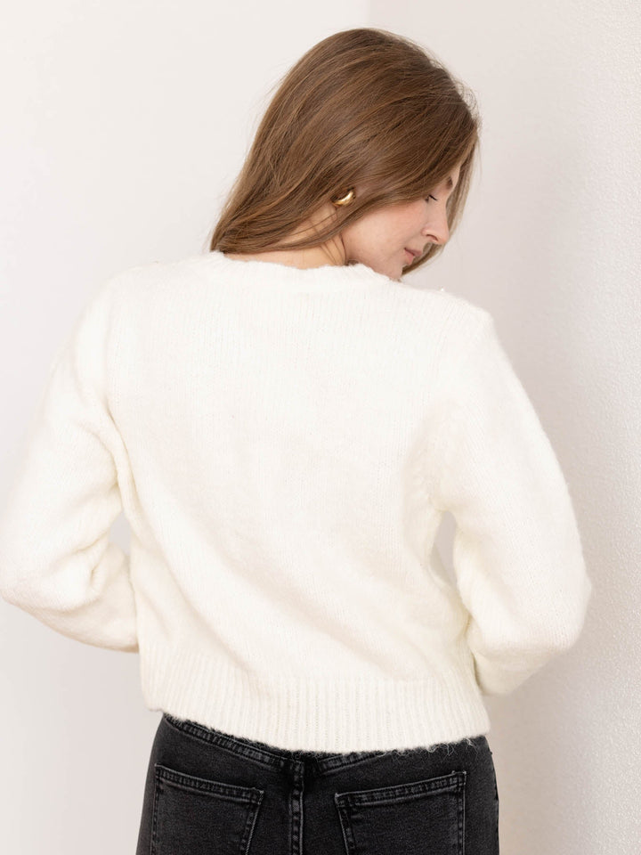 pearl rhinestone button up cardigan