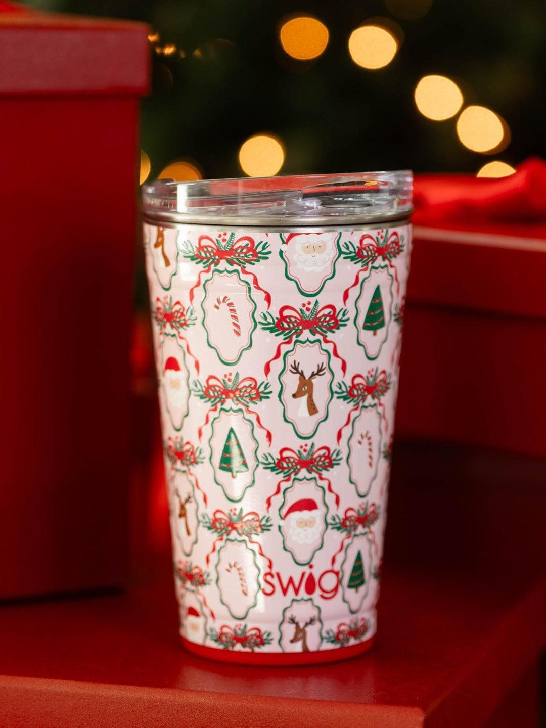 christmas pink tumbler cup