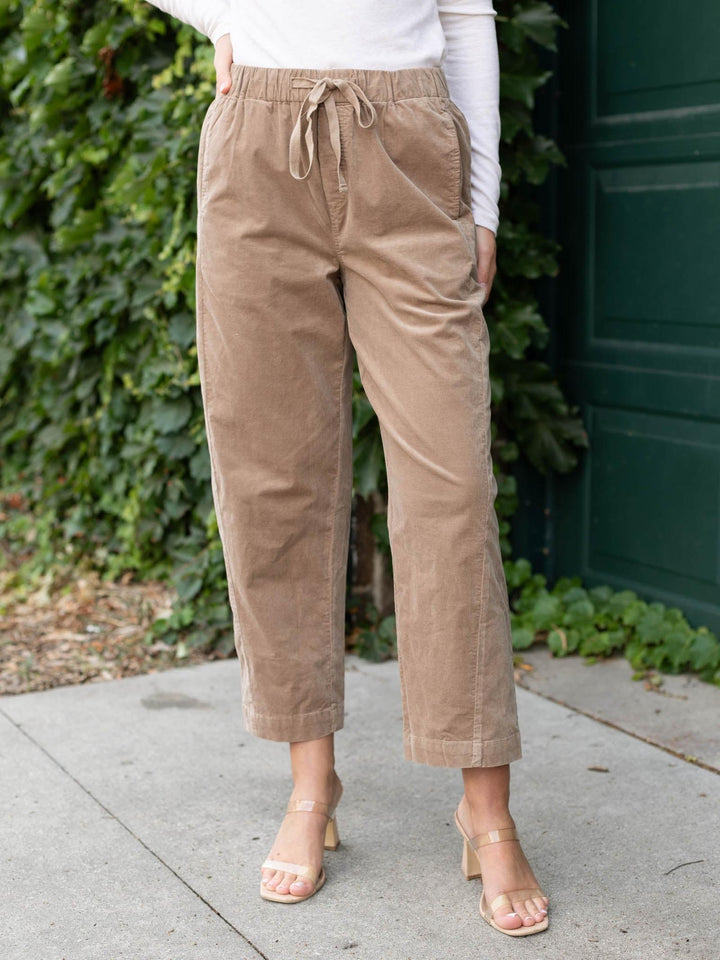 Tapered Drawstring Corduroy Pant