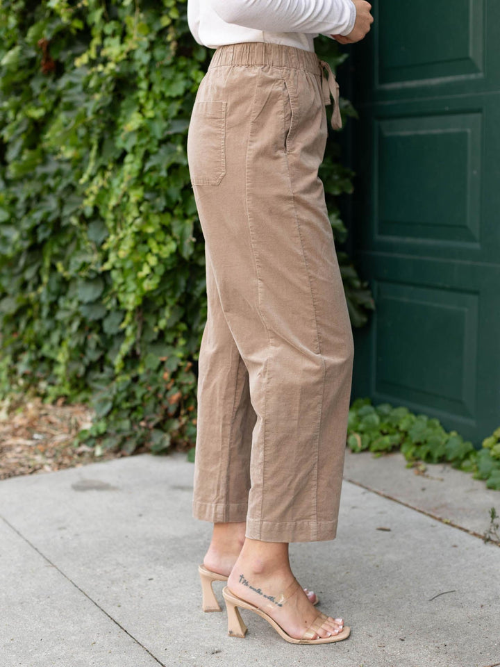Tapered Drawstring Corduroy Pant