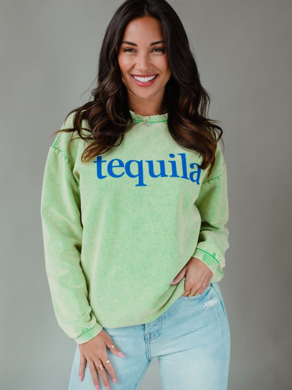 Tequila Corded Graphic SweatshirtScreen tees