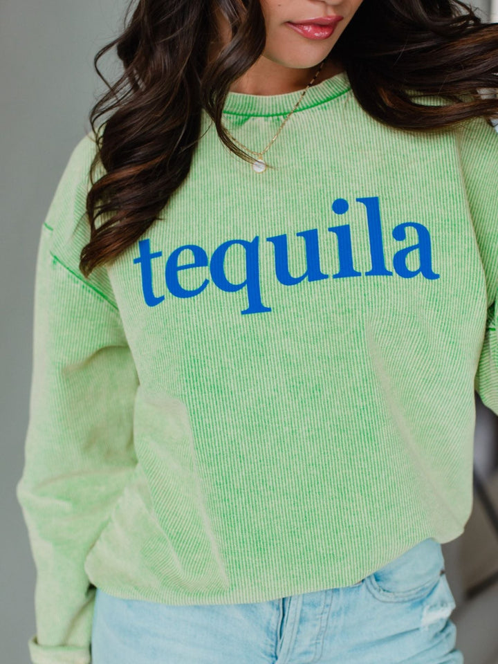 Tequila Corded Graphic SweatshirtScreen tees