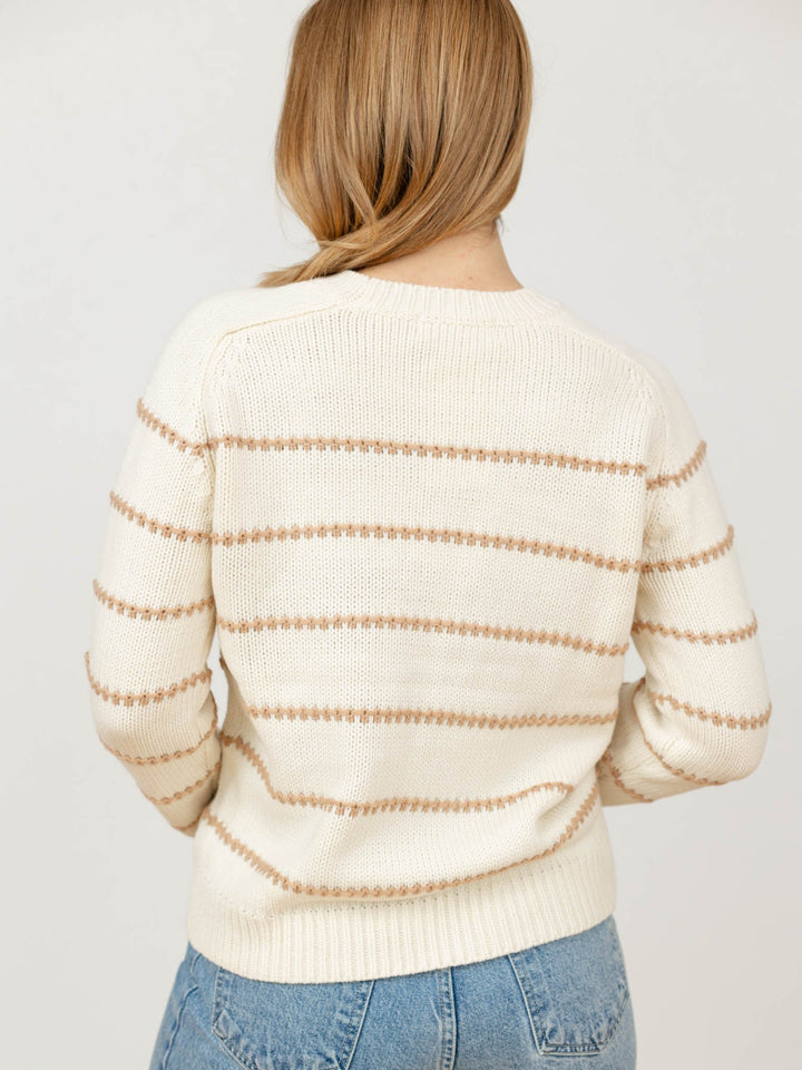 Texture Striped Crewneck