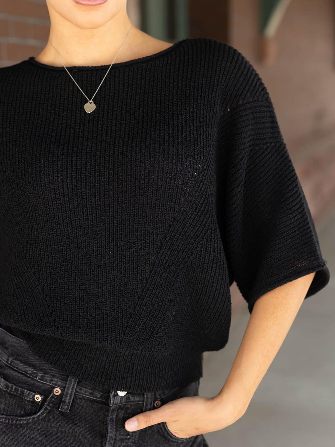 textured knit dolman sweater