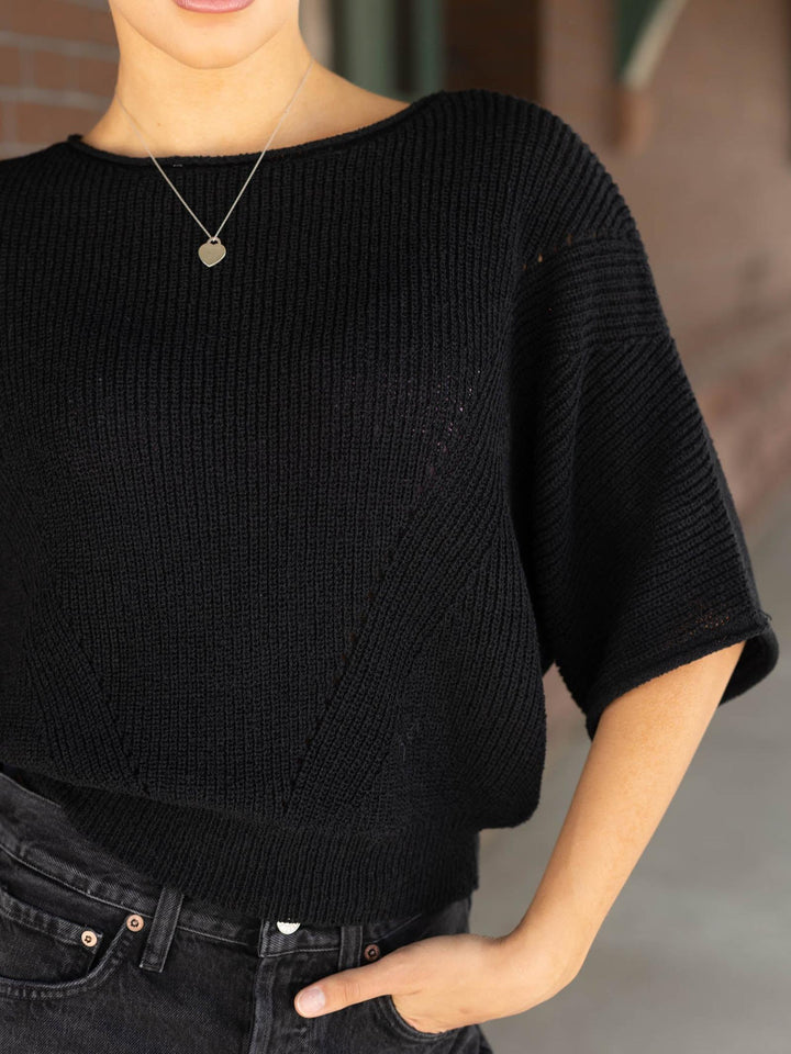 textured knit dolman sweater