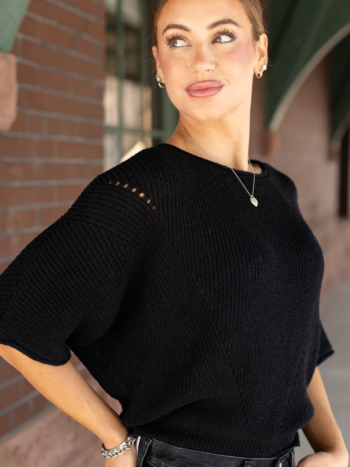 textured knit dolman sweater