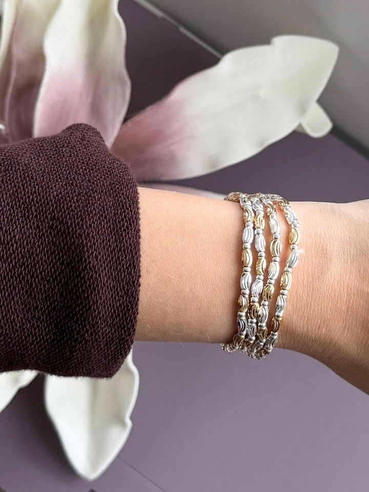mixed metal beaded bracelet