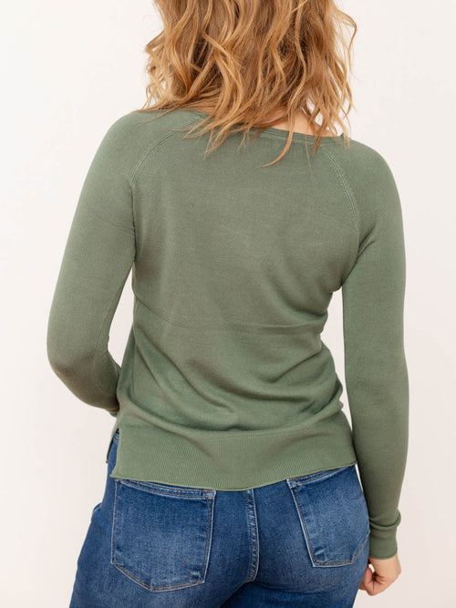 green lightweight sweater top