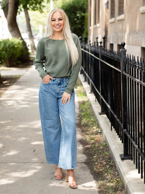 light green ribbed sweater