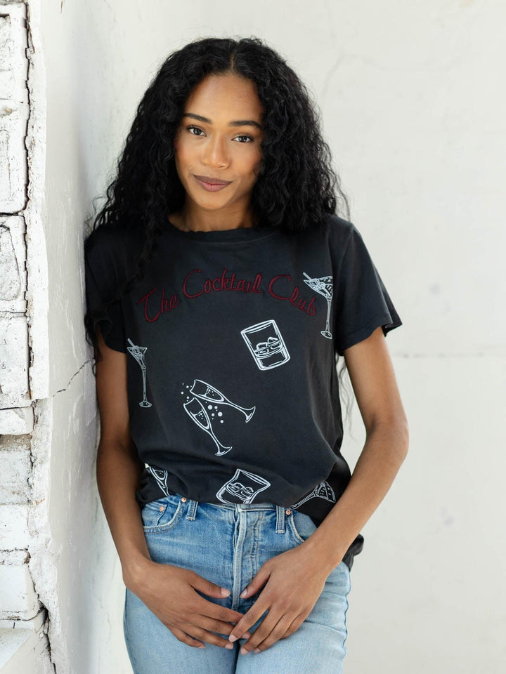 embroidered cocktail club tee