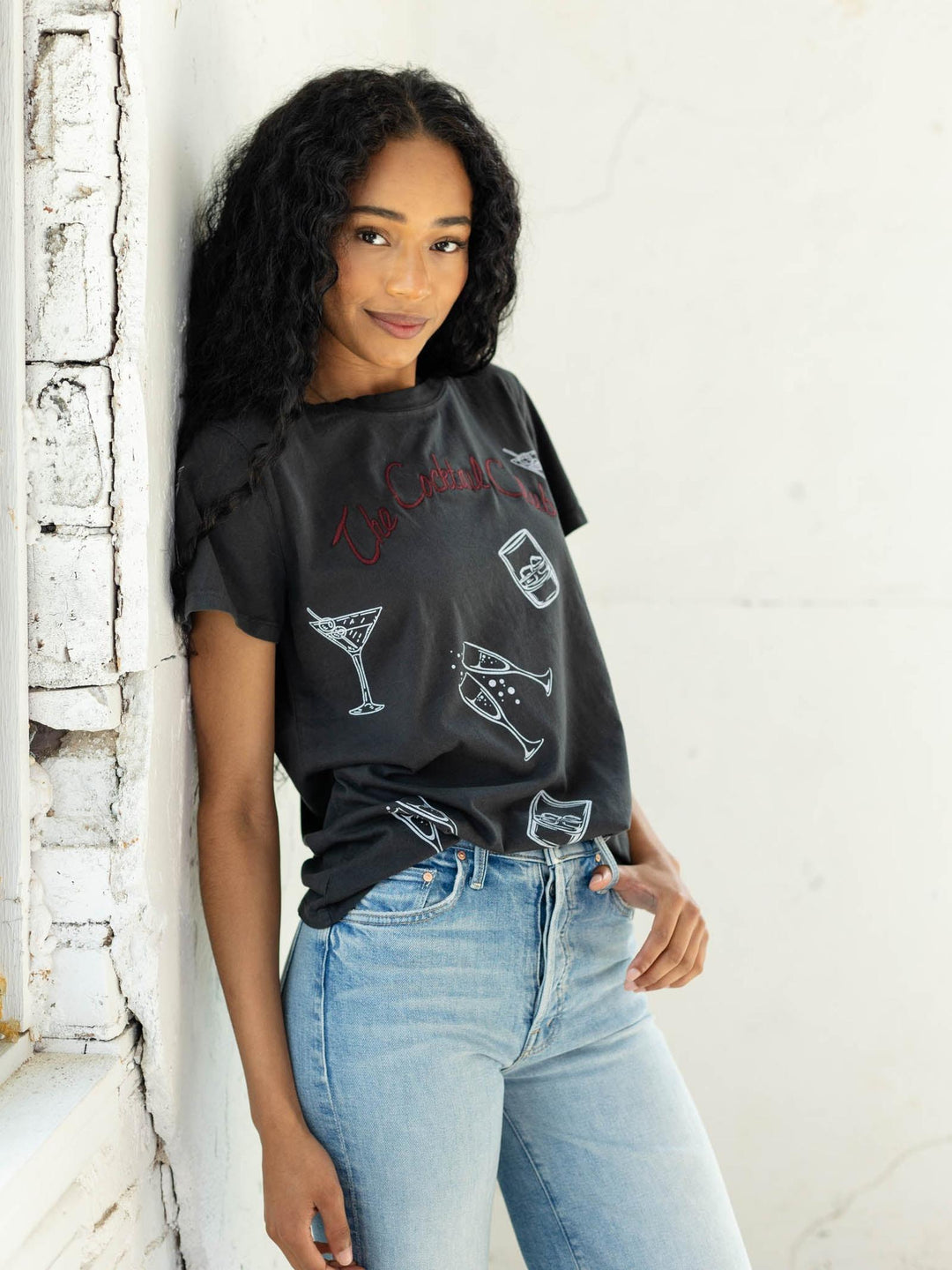 embroidered cocktail club tee