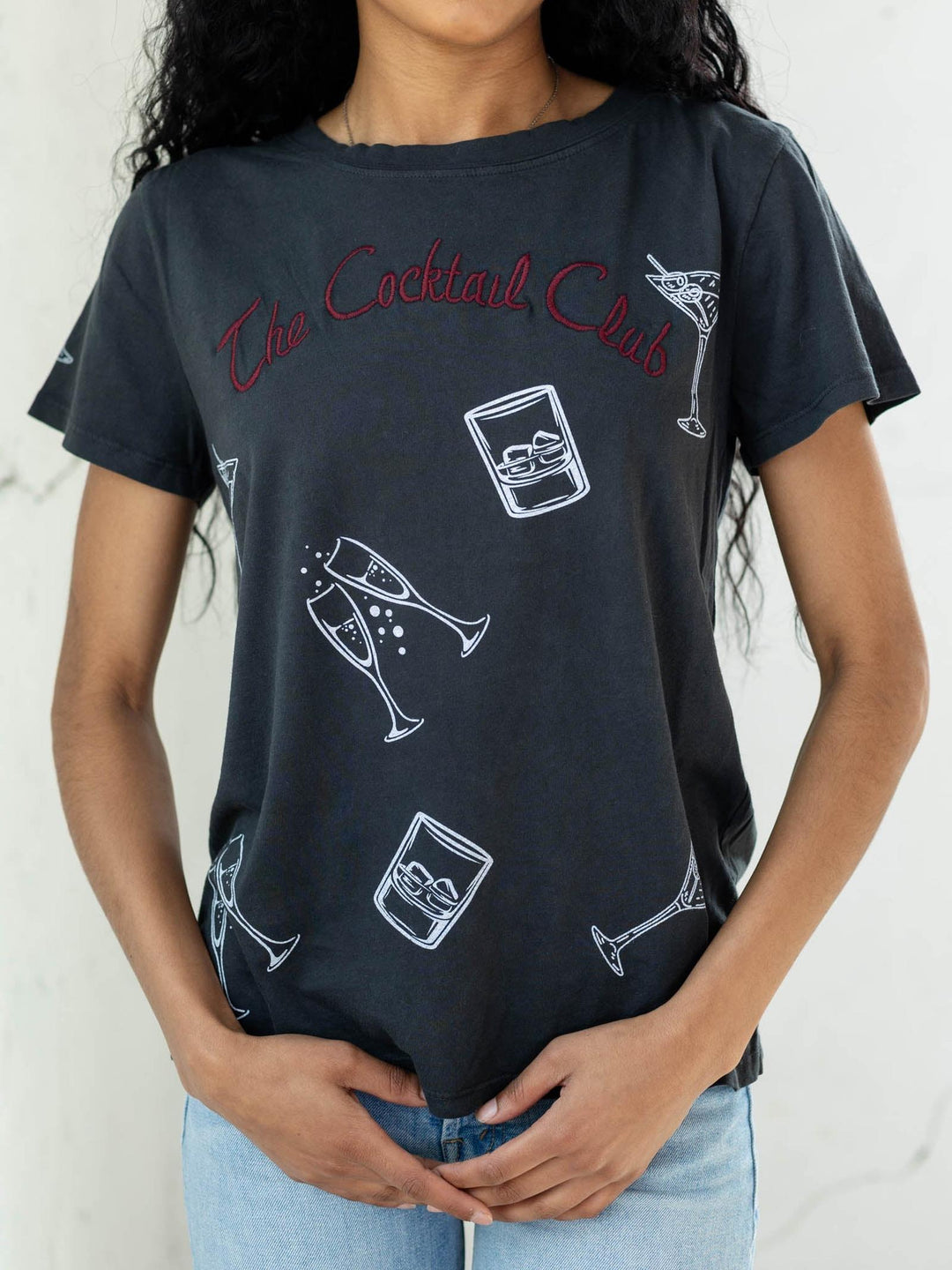 embroidered cocktail club tee