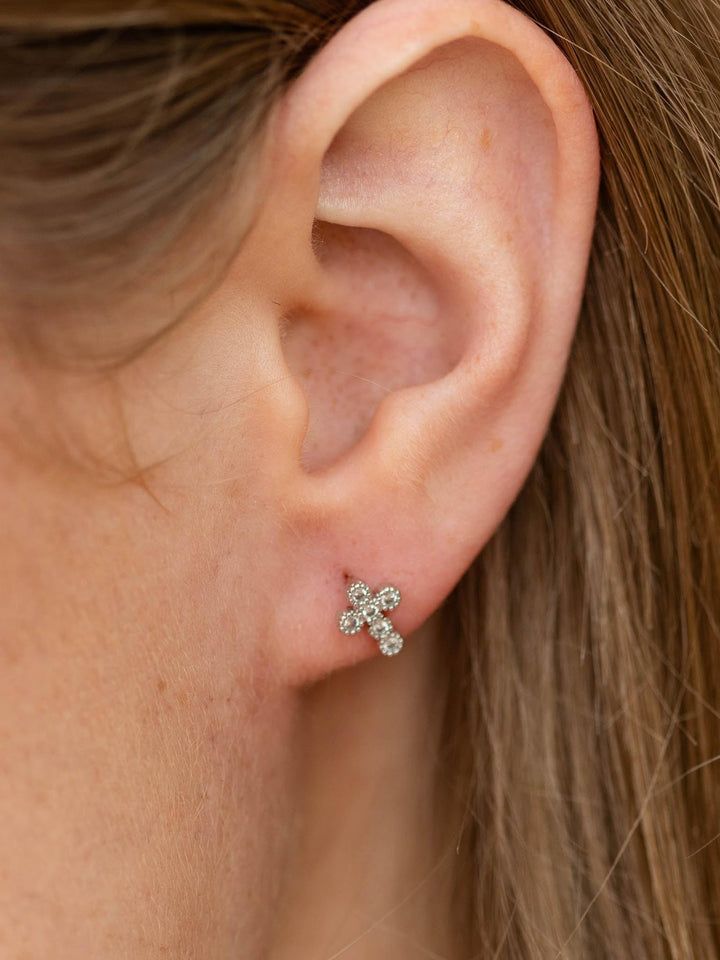 THEIA Antique Petite Cross Studs