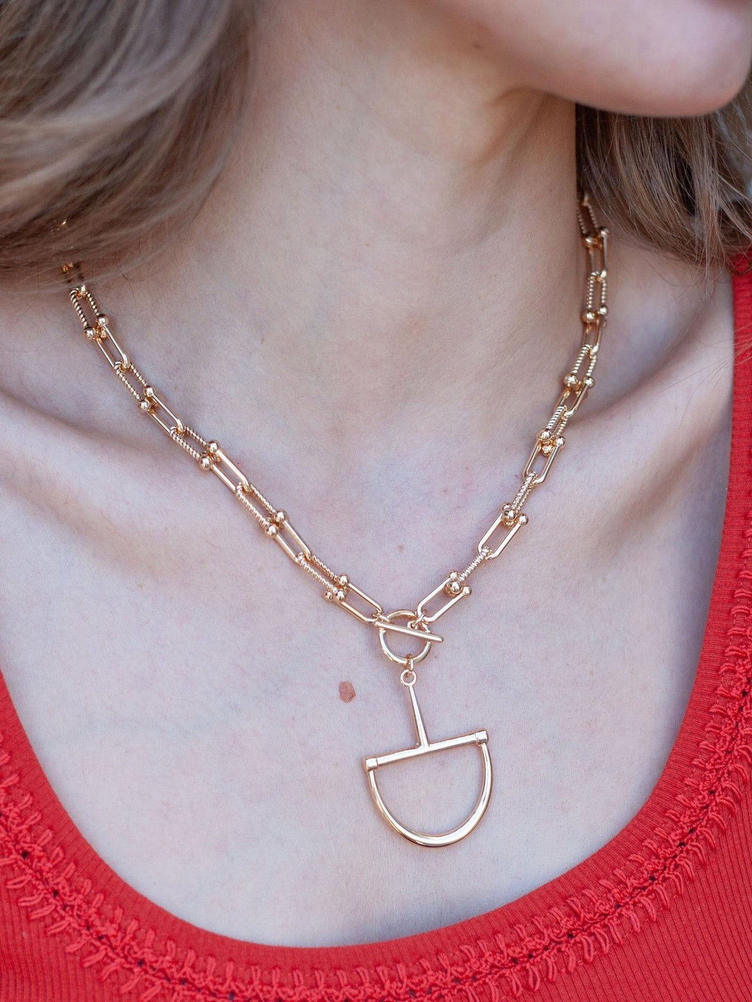 Thick Chain Horsebit Necklace