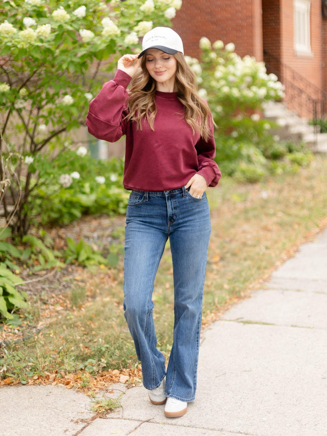 maroon sweatshirt
