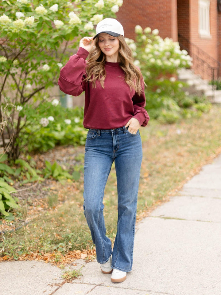 maroon sweatshirt