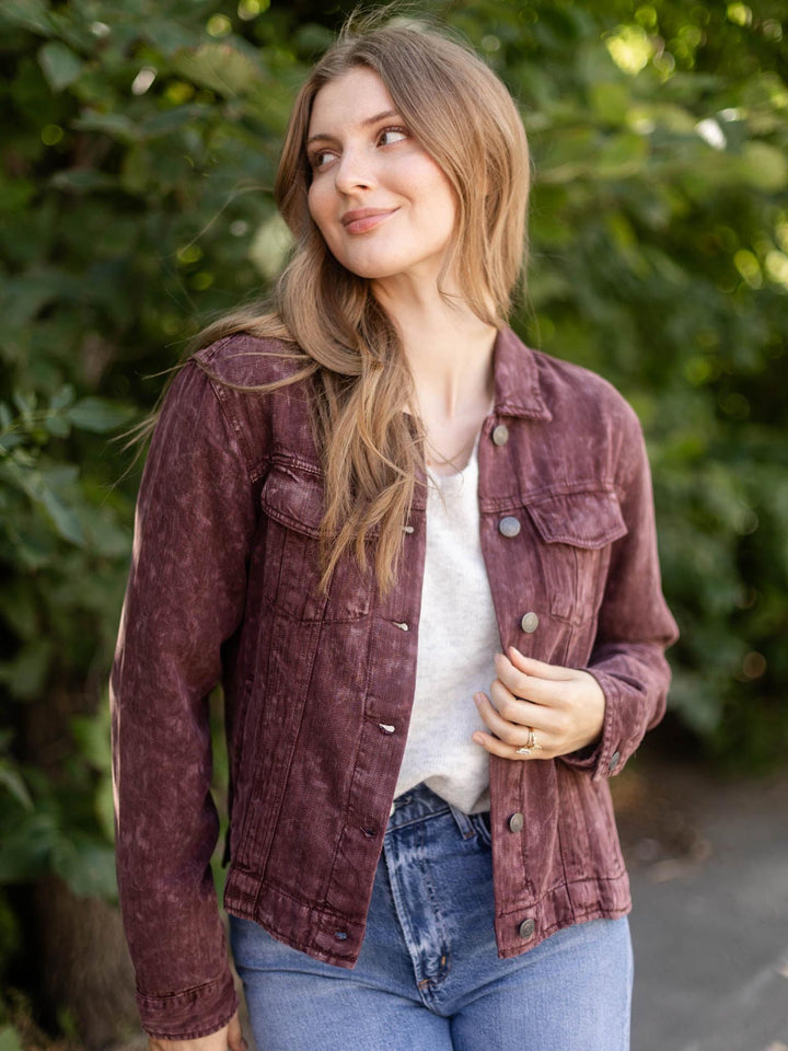 burgundy jacket