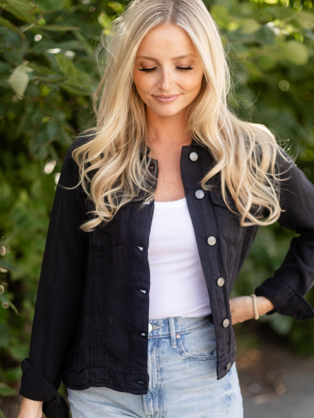 long sleeve denim top 