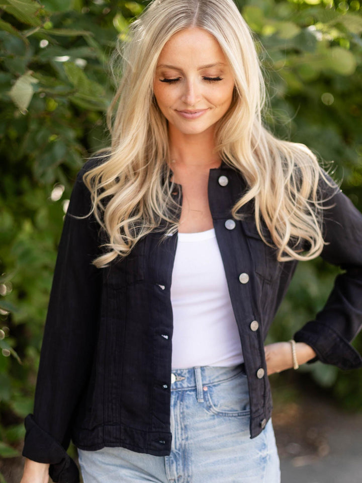 long sleeve denim top 