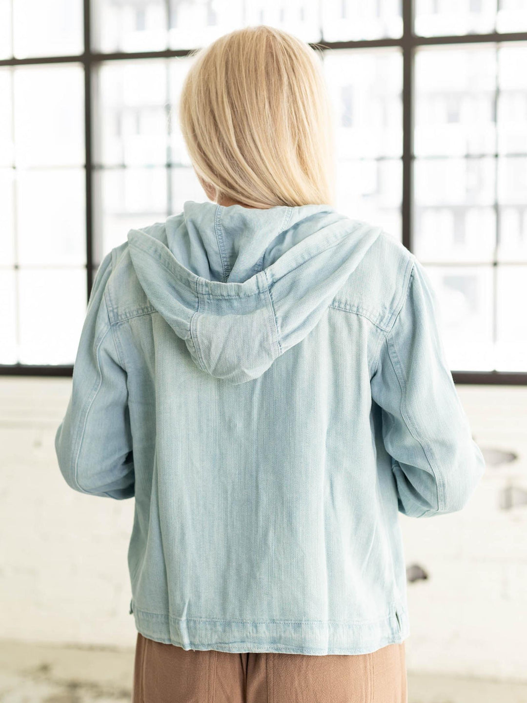 hooded denim jacket