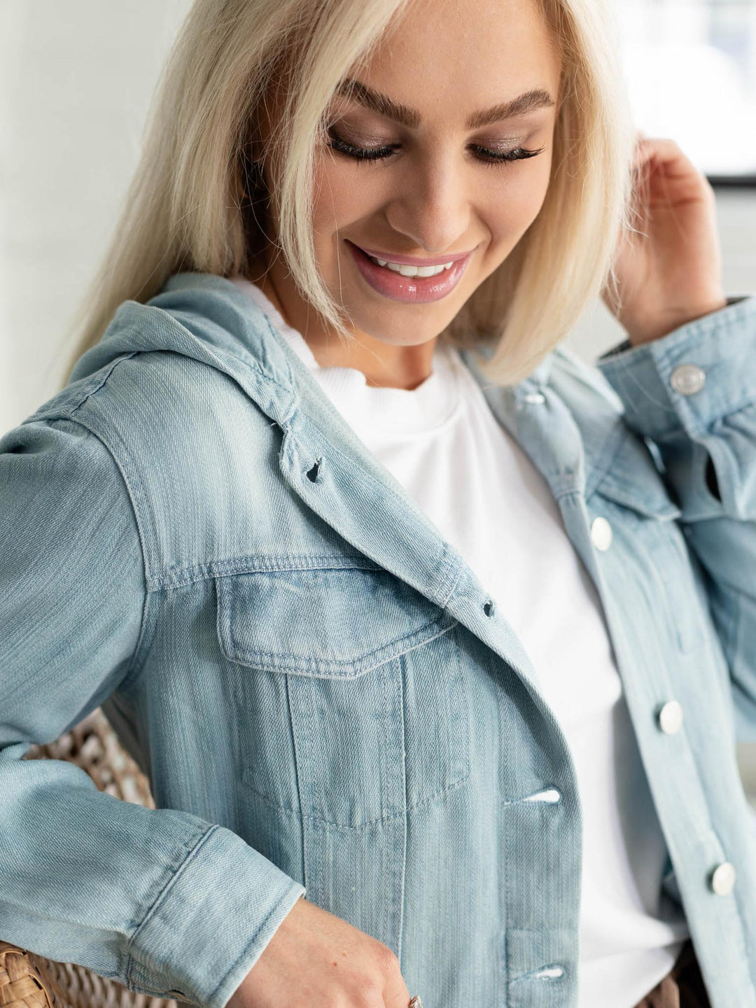hooded denim jacket
