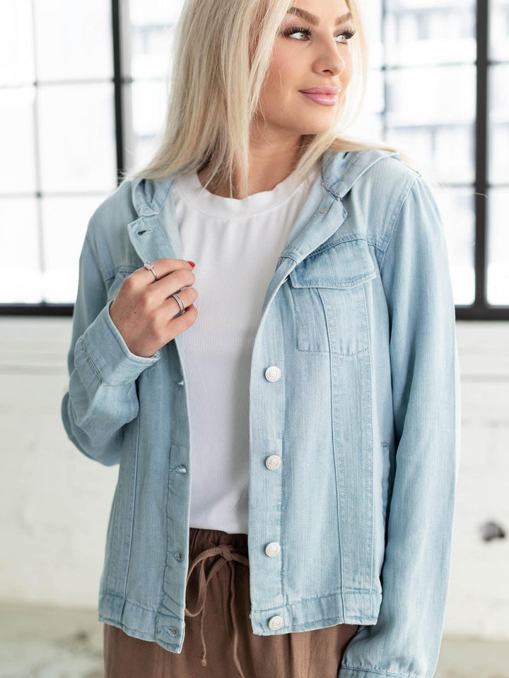 hooded denim jacket