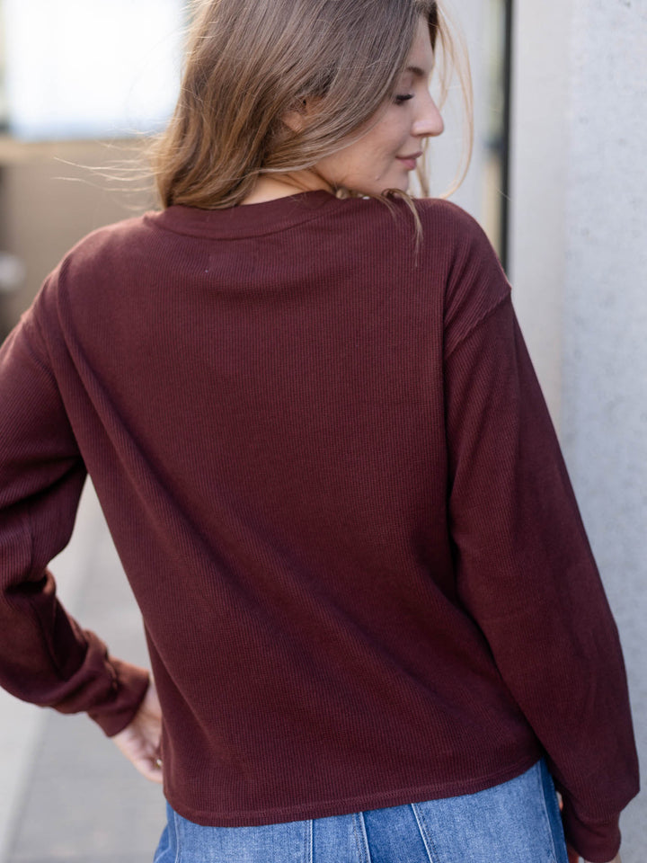 waffle knit top