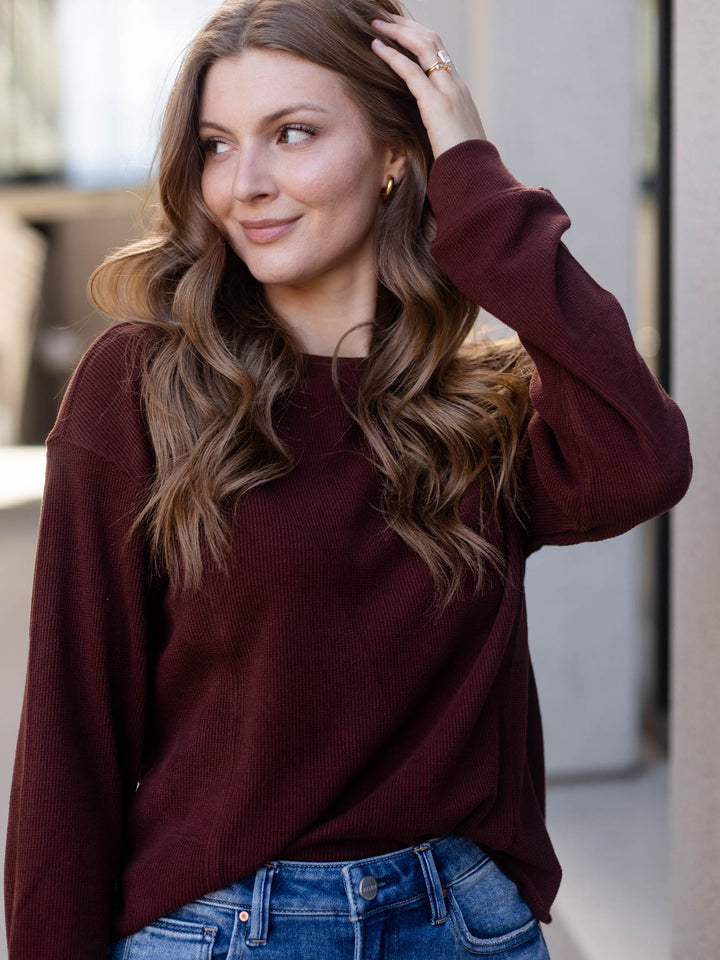burgundy long sleeve