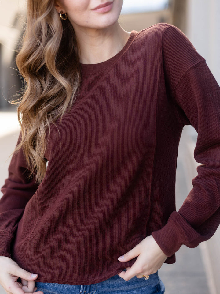 maroon long sleeve