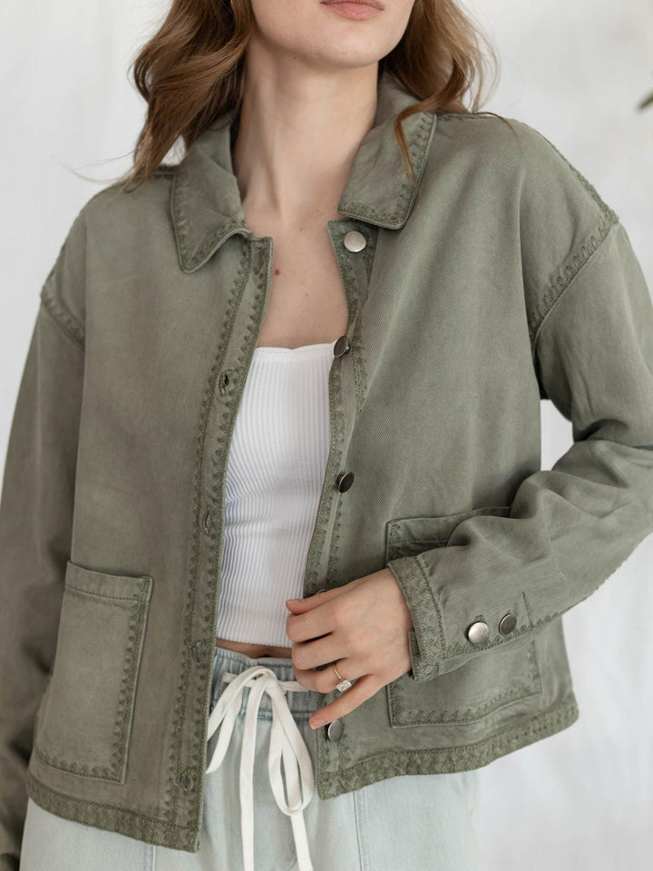 embroidered seam jacket