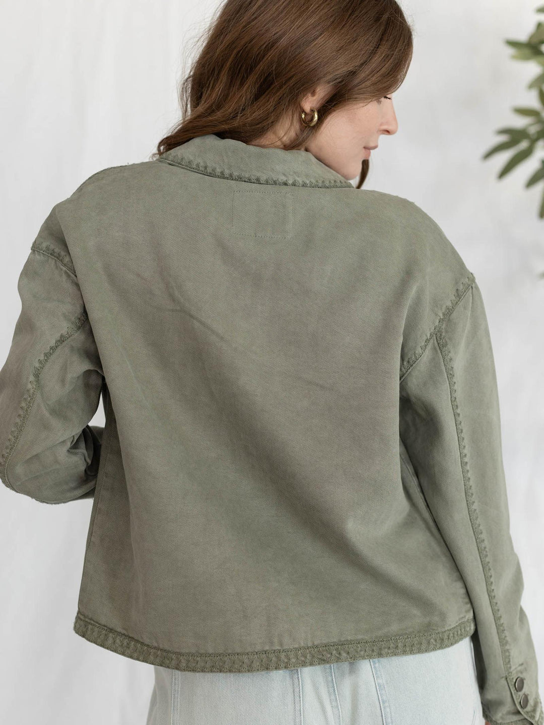 embroidered seam jacket