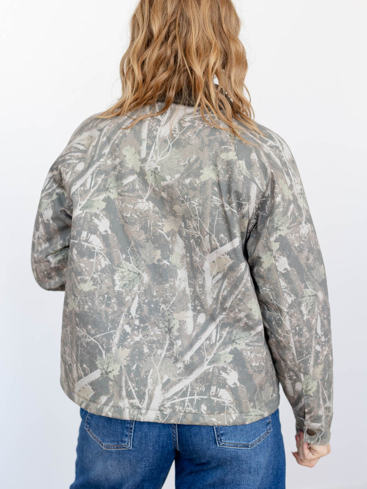 camo collared boxy jacket