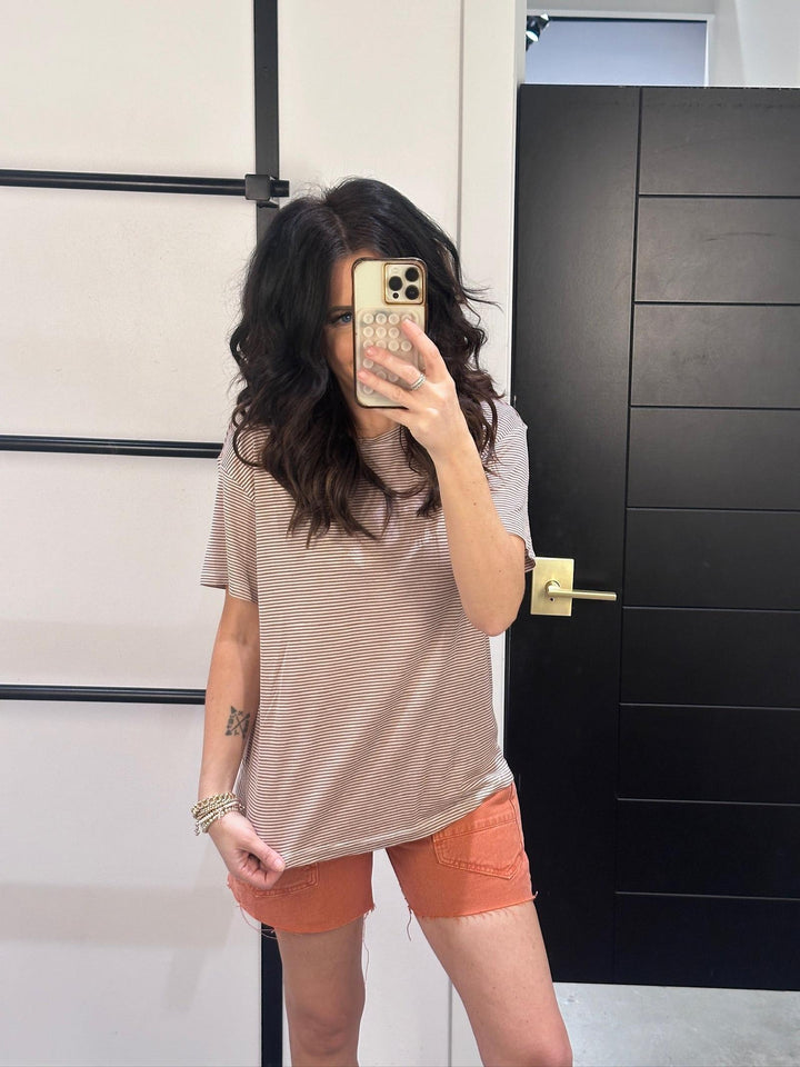 rust stripe tee