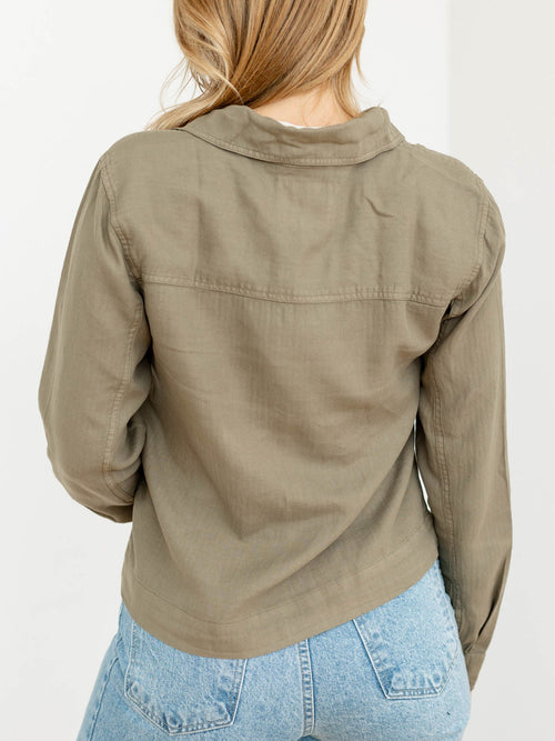 olive boxy lightweight jacket