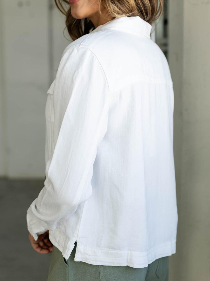 white denim jacket