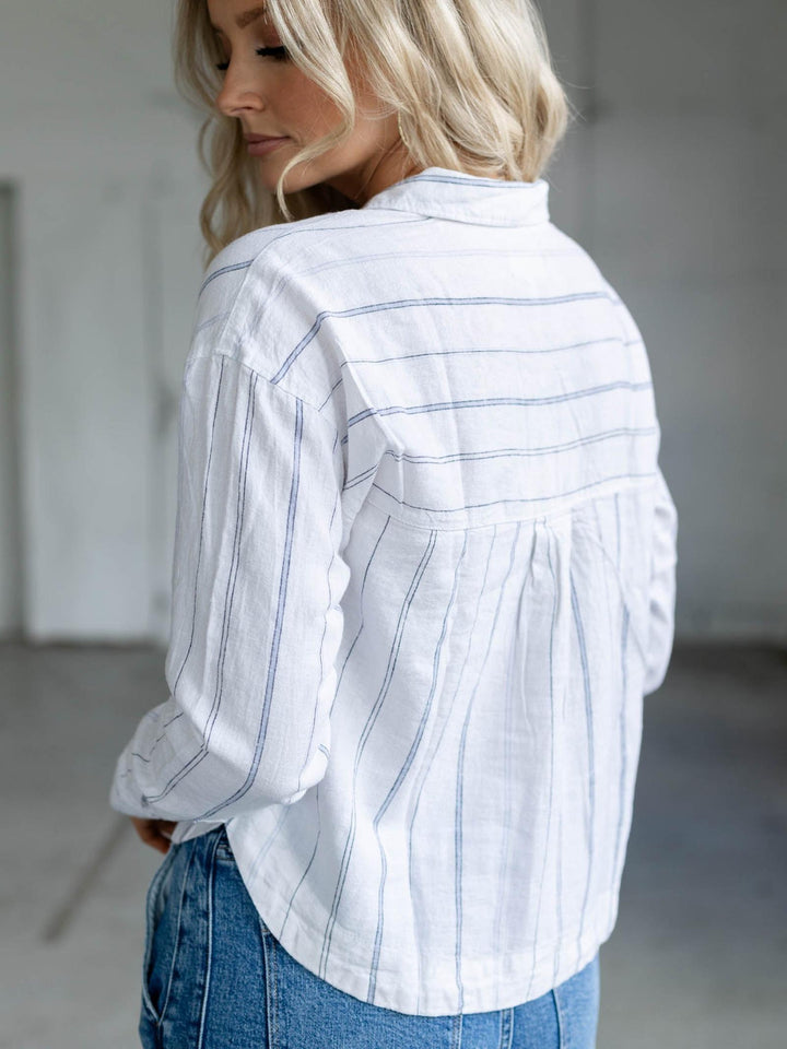 linen blend button down