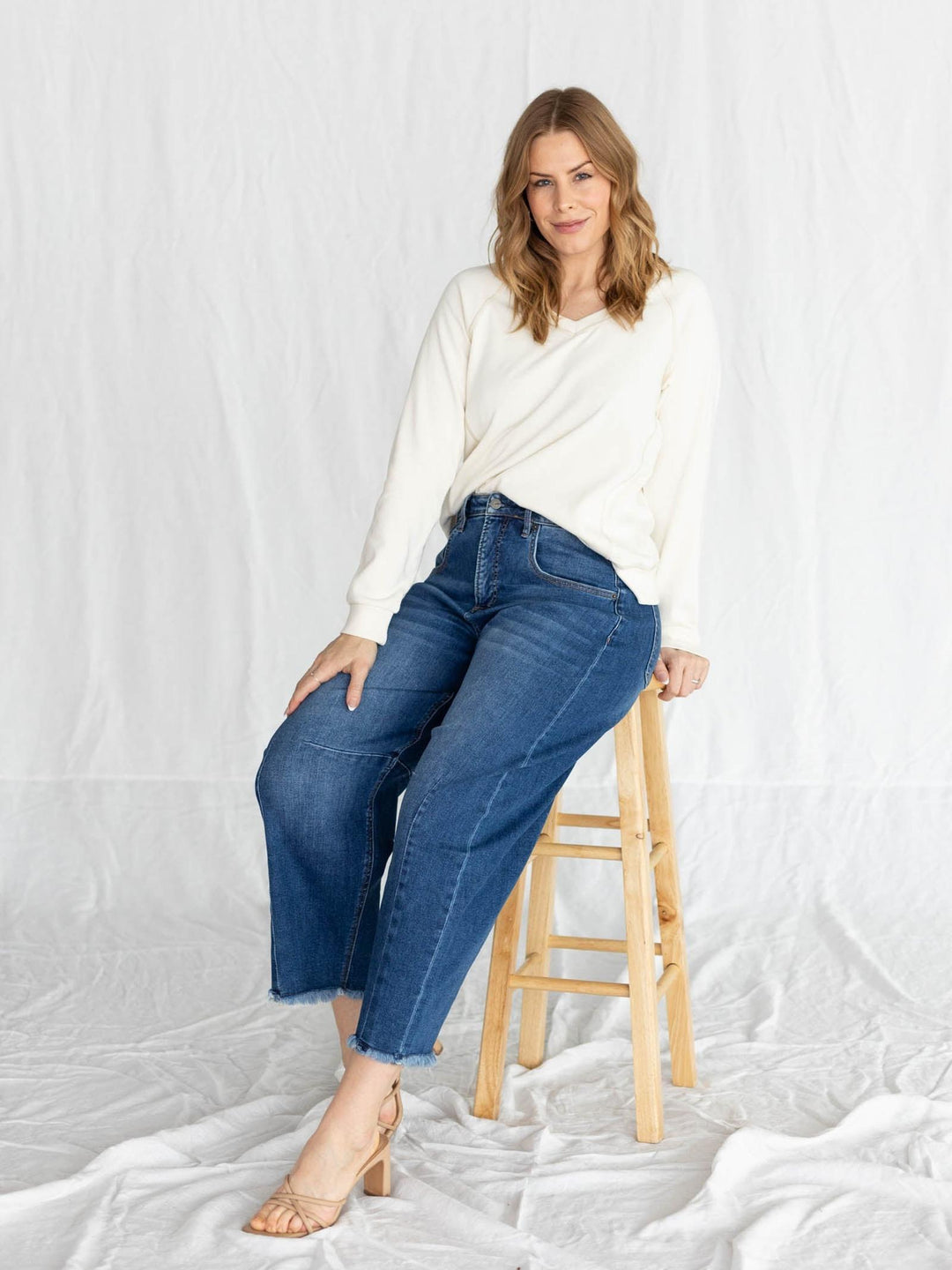 white v neck sweater